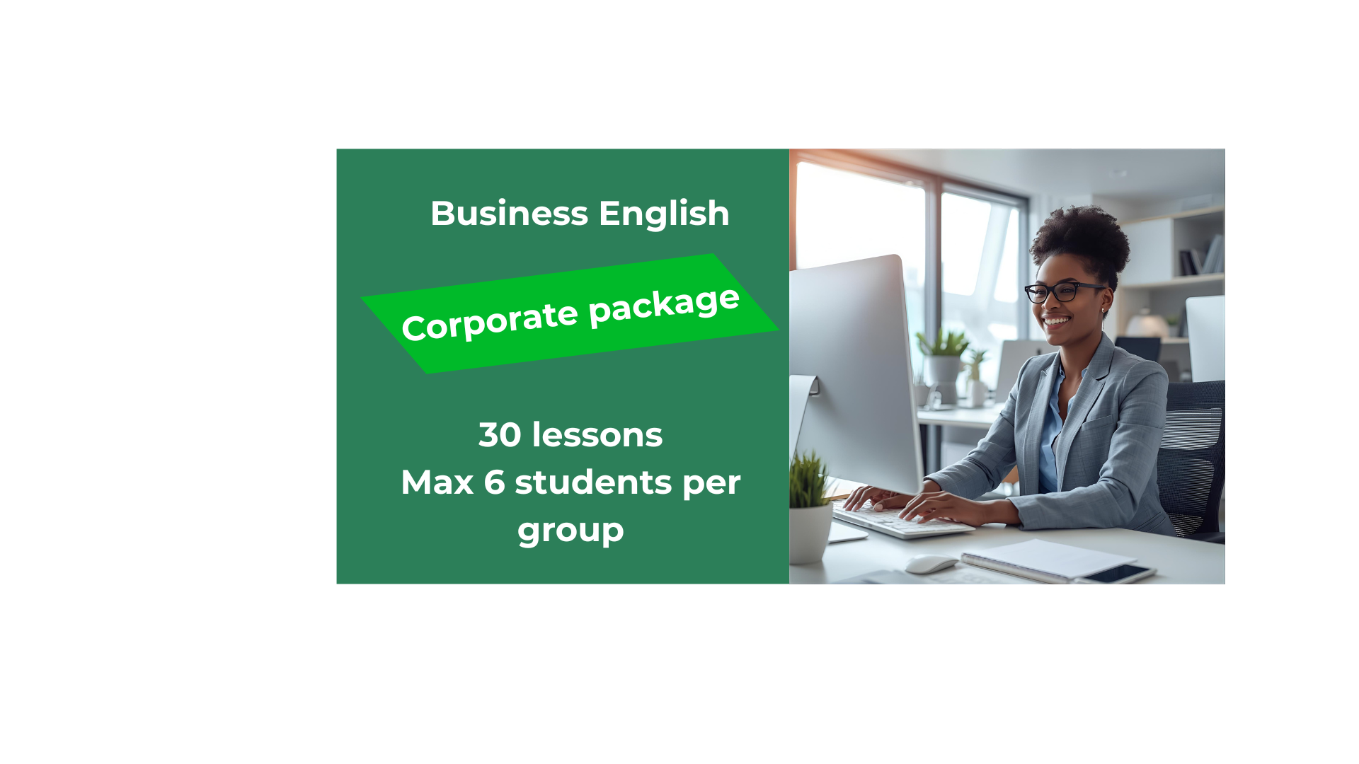Business English for Teams package – 30 Interactive Lessons, Up to 6 Participants